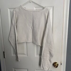 Garage Off-the-Shoulder Sweater in White